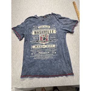 Premium Brand 51 Red Thread Series Blue Nashville Distressed Cotton T Shirt Sz S